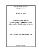 Nghiên cứu các yếu tố tác động đến ý định mua Iphone của người tiêu dùng tại Đà Nẵng.