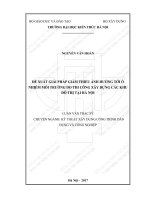 Đề xuất giải pháp giảm thiểu ảnh hưởng tới ô nhiễm môi trường do thi công xây dựng các khu đô thị tại hà nội (tt) 