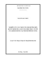 Nghiên cứu các yếu tố ảnh hưởng đến quyết định mua sắm voucher trực tuyến của khách hàng tại Thành phố Đà Nẵng