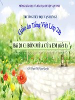 Giáo án VNEN Tuần 20.Bài 20C: Bốn mùa của em ( tiết 1)