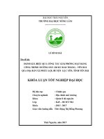 Đánh giá hiệu quả công tác giải phóng mặt bằng công trình đường dây 220 kv Bảo Thắng  Yên Bái qua địa bàn xã Phúc Lợi – huyện Lục Yên – tỉnh Yên Bái.