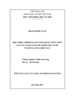 Thực hiện chính sách tuyển dụng công chức tại các cơ quan hành chính nhà nước thuộc trung ương hiện nay (tt)