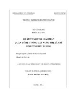 Đề xuất một số giải pháp quản lý hệ thống cấp nước thị xã chí linh tỉnh hải dương (tt) 