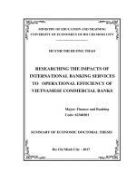 Nghiên cứu tác động của dịch vụ ngân hàng quốc tế đến hiệu quả hoạt động của các ngân hàng thương mại việt nam (tt) 