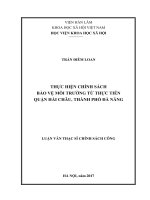 Thực hiện chính sách bảo vệ môi trường từ thực tiễn quận Hải Châu, thành phố Đà Nẵng (Luận văn thạc sĩ)