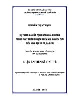 sự tham gia của cộng đồng địa phương trong phát triển du lịch miền núi, nghiên cứu điển hình tại sapa, lào cai 