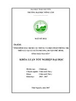 Tình hình mắc bệnh cầu trùng và biện pháp phòng trị trên gà tại xã Xuân Phương  huyện Phú Bình  tỉnh Thái Nguyên.