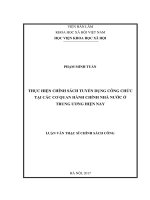 Thực hiện chính sách tuyển dụng công chức tại các cơ quan hành chính nhà nước thuộc trung ương hiện nay