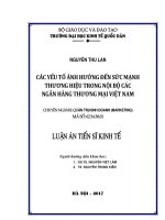 Các yếu tố ảnh hưởng đến sức mạnh thương hiệu trong nội bộ các ngân hàng thương mại việt nam 
