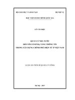 Quản lý nhà nước đối với cơ sở hạ tầng thông tin trong xây dựng Chính phủ điện tử ở Việt Nam (LA tiến sĩ)