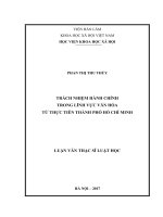 Trách nhiệm hành chính trong lĩnh vực văn hóa từ thực tiễn thành phố Hồ Chí Minh