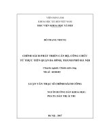 Chính sách phát triển cán bộ, công chức từ thực tiễn Quận Ba Đình, Thành phố Hà Nội