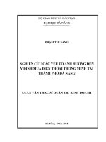 Nghiên cứu các yếu tố ảnh hưởng đến ý định mua điện thoại thông minh tại Thành phố Đà Nẵng