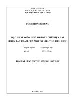 Đặc điểm ngôn ngữ thơ bảy chữ hiện đại (trên tác phẩm của một số nhà thơ tiêu biểu) (tt)