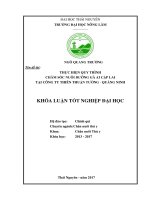 Thực hiện quy trình chăm sóc nuôi dưỡng gà Ai Cập lai tại công ty Thiên Thuận Tường – Quảng Ninh.