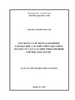 Xây dựng và sử dụng e learning vào dạy học các kiến thức hạt nhân nguyên tử vật lí 12 THPT theo mô hình lớp học đảo ngược 