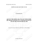 Quản lý hệ thống hạ tầng kỹ thuật khu đô thị đại thanh, xã tả thanh oai, huyện thanh trì, thành phố hà nội (tt) 