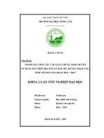Đánh giá công tác cấp giấy chứng nhận quyền sử dụng đất trên địa bàn xã Bản Mù – huyện Trạm Tấu – tỉnh Yên Bái giai đoạn 2014  2016.