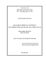 Quan hệ gia đình của người Dao ở xã Trịnh Tường, huyện Bát Xát, tỉnh Lào Cai (Luận văn thạc sĩ)
