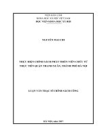 Thực hiện chính sách phát triển viên chức từ thực tiễn quận thanh xuân, thành phố hà nội
