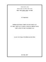 Chính sách phát triển nguồn nhân lực từ thực tiễn lực lượng Cảnh sát phòng cháy chữa cháy ở Việt Nam hiện nay (Luận văn thạc sĩ)