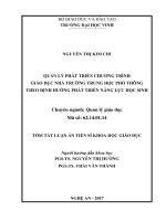 Quản lý phát triển chương trình giáo dục nhà trường phổ thông theo tiếp cận năng lực (tt) 