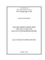 Thực hiện chính sách phát triển viên chức từ thực tiễn quận Gò Vấp, thành phố Hồ Chí Minh (LV thạc sĩ)