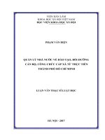 Quản lý nhà nước về đào tạo, bồi dưỡng cán bộ, công chức cấp xã từ thực tiễn thành phố hồ chí minh 