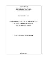 Kiểm sát điều tra các vụ án về ma túy từ thực tiễn quận Lê Chân, thành phố Hải Phòng