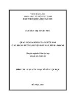 Quan hệ gia đình của người dao ở xã trịnh tường, huyện bát xát, tỉnh lào cai (tt)