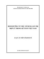 định hướng về việc áp dụng giá trị hợp lý trong kế toán việt nam 