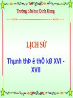 Bài 23. Thành thị ở thế kỉ XVI - XVII