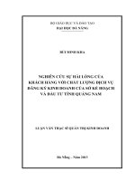 Nghiên cứu sự hài lòng của khách hàng với chất lượng dịch vụ đăng ký kinh doanh của sở kế hoạch và đầu tư Tỉnh Quảng Nam