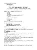 QUY ĐỊNH VỀ HÌNH THỨC TRÌNH BÀY ĐỀ CƯƠNG LUẬN VĂN TỐT NGHIỆP (ĐCLVTN)