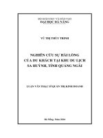 Nghiên cứu sự hài lòng của du khách tại khu du lịch Sa Huỳnh, tỉnh Quảng Ngãi.