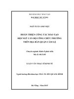 Hoàn thiện công tác đào tạo đội ngũ cán bộ công chức phường trên địa bàn Quận Cẩm lệ