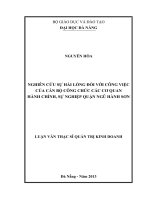 Nghiên cứu sự hài lòng đối với công việc của cán bộ công chức các cơ quan hành chính, sự nghiệp Quận Ngũ Hành Sơn