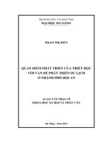 Quan điểm phát triển của triết học với vấn đề phát triển du lịch ở Thành phố Hội An.