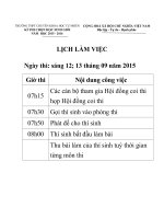 Thông tin cần biết về kỳ thi chọn học sinh giỏi THPT cấp trường năm học 2015-2016 lịch làm việc