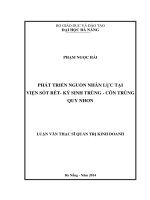 Phát triển nguồn nhân lực tại viện sốt rét-ký sinh trùng-côn trùng Quy Nhơn.