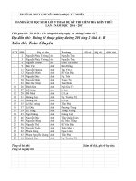 DS thi vao 10 Toan chuyen Đot 4