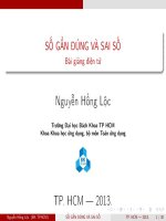 Bài giảng Phương pháp tính ThS. Nguyễn Hồng Lộc ĐH Bách Khoa TPHCM