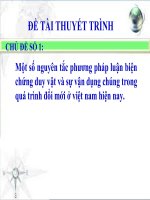 Một số nguyên tắc phương pháp luận biện chứng duy vật và sự vận dụng chúng trong quá trình đổi mới ở việt nam hiện nay 