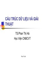 Cấu trúc dữ liệu và giải thuật - PTITVL SlideCTDL PhanThiHa