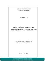 Phát triển dịch vụ du lịch trên địa bàn Quận Ngũ Hành Sơn.