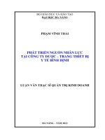 Phát triển nguồn nhân lực tại công ty Dược - trang thiết bị y tế Bình Định.