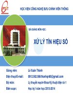 Xử lý tín hiệu số - PTITVL Slide XLTHS