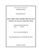 Phát triển nông nghiệp trên địa bàn Huyện Cầu Ngang, Tỉnh Trà Vinh