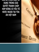 vấn đề chọn luật áp dụng trong giải quyết tranh chấp hợp đồng có yếu tố nước ngoài tại tòa án việt nam 