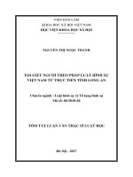 Tội giết người theo pháp luật hình sự việt nam từ thực tiễn tỉnh long an (tt)